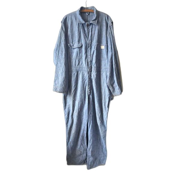 Vintage Big Mac Men's Blue Striped Denim Jacket - Picture 3 of 15